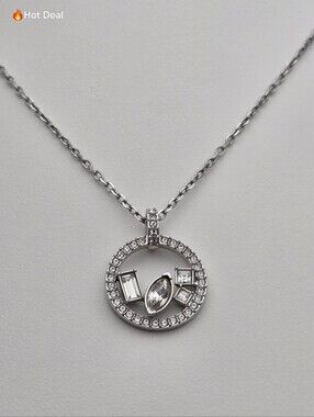 Swarovski Henrietta Crystal Pendant Necklace Rhodium Clear Crystal